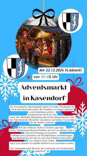 Plakat für den Kasendorfer Weihnachtsmarkt
