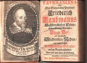 Auszug aus der Taubmanniana zeigt Kupferstich von Friedrich Taubmann